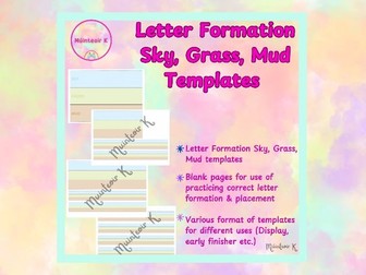 Letter Formation Sky Grass Mud Templates
