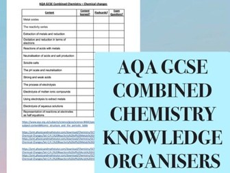 Combined Science Chemistry Knowledge Organisers Higher GCSE AQA