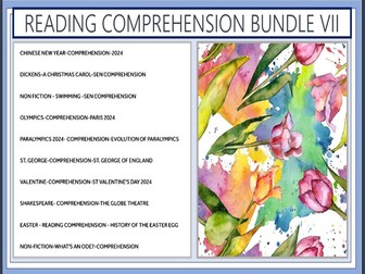 10 X ASSORTED READING COMPREHENSION VII