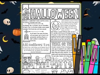 Halloween Colouring and Information Sheet