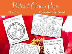 Pentecost Coloring Pages - Set of 4