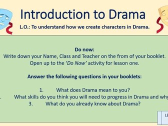 Introduction to Drama Yr 7 (6 lessons)