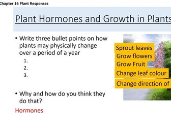 OCR Biology A, A level, plant responses Chapter 16