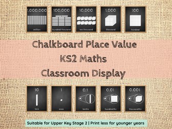 KS2 Place Value Classroom Display Posters | Chalkboard Maths Decor