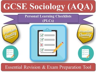 AQA Sociology (2017 Specification Onwards) [PLC Pack: Personal Learning Checklists, DIRT, Revision, Key-Words, Worksheets]