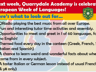 (European) Week of Languages Whole School Bundle