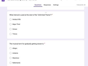 Google Form Quiz Edexcel GCSE Defying Gravity - Schwartz