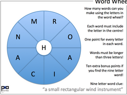 99 9Letter Word Wheels Tutor Time Activity  Teaching Resources