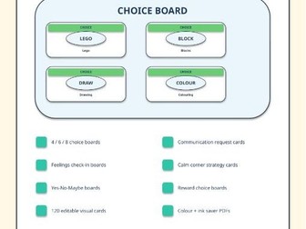 Editable Choice Board and Communication Cards | SEND Visual Support Pack