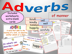 Adverbs of Manner Display, Worksheets/Activities on ...