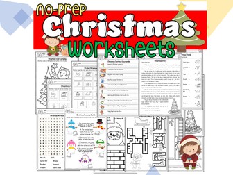 No-Prep ELA Christmas Worksheets