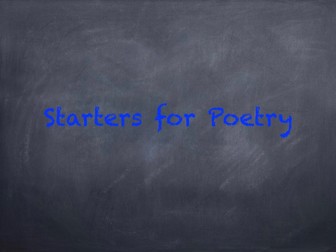 Starters for Poetry lessons