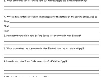 Guided Reading - A Letter To New Zealand