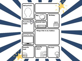 KS1/KS2 get to know me poster template