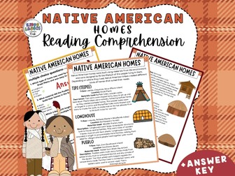 Native American Homes Reading Comprehension Worksheets | Social Studies | Grades 4–7