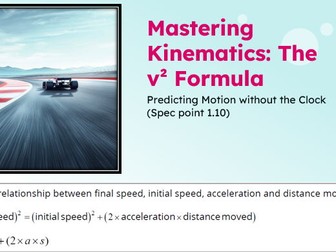 IGCSE Physics: v²=u²+2as | Edexcel Modular | Unit 1 | L7