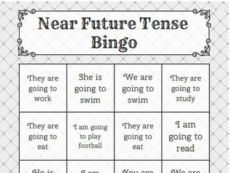 Spanish near future bingo