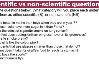 Introduction to the scientific method for year 7 science