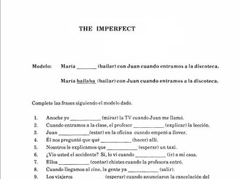 Spanish 3 Spanish 2 Imperfect Ar Er Ir Verbs Worksheet