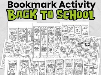 Back to School Bookmarks | 35 Printable Colouring Bookmarks for Primary