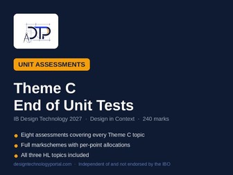 IB Design Technology 2027: Theme C Unit Assessments