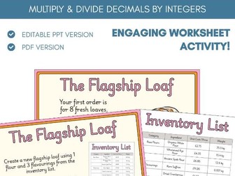 Multiply & Divide Decimals by Integers | Money & Measurement | Task Activity