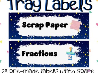Editable Tray Labels - Starry Night Neutral