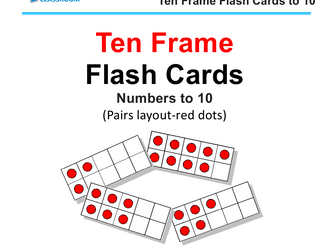 Ten Frames Flashcards: Pairs layout