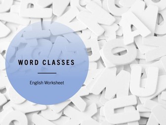 Word classes activity