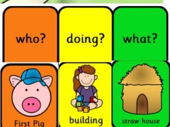 The Three Little Pigs Colourful Semantics SMART notebook file