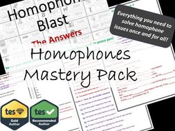 Homophones Mastery Lessons And Worksheets SPaG