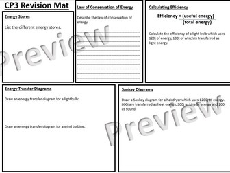 Edexcel 9-1 GCSE Combined Physics Paper 1 Revision Mats