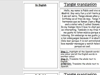 El tiempo libre- Tangle translation