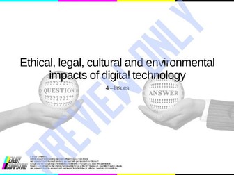 Impacts of Digital Technology - Lesson 4 - Issues