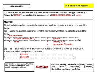 AQA B4.2 The Blood Vessels