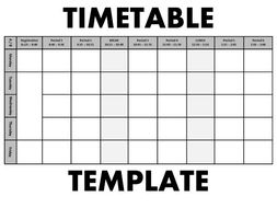 school timetable template teaching resources secondary school timetable template