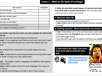 Home Learning: Intro to GCSE Sociology (4 lessons)