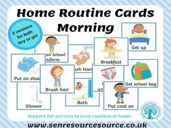 Morning Routine Visual Timetable Cards