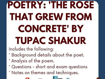 Poetry Resource: 'The Rose that Grew From Concrete' by Tupac Shakur