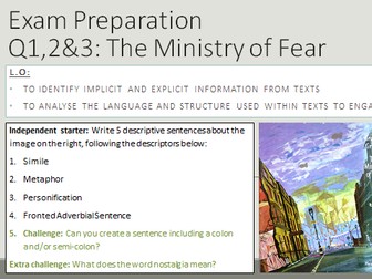 AQA English Language Paper 1: Q1,2&3 Ministry of Fear