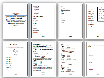 GCSE maths, Intro to algebra, Collect and simplify terms,  expanding brackets and factorizing.