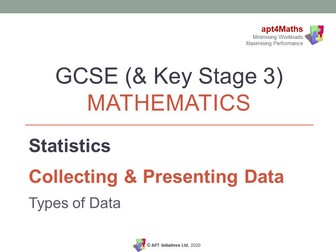 apt4Maths: PowerPoint Presentation (Lesson 1 of 14) on Collecting & Presenting Data - TYPES OF DATA