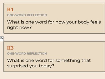 24 Cool Down and Reflection Dance Cards