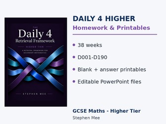 Daily 4 Higher: 38-Week Maths Homework