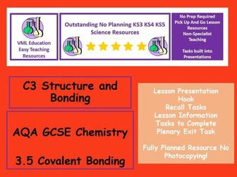 AQA GCSE Chemistry Covalent Bonding Full Lesson Presentation and Resources
