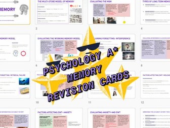 Psychology memory revision cards