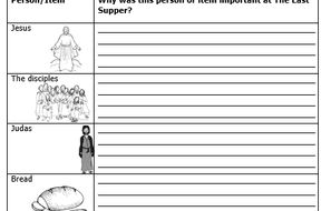 What happened at the last supper activities and worksheet. | Teaching