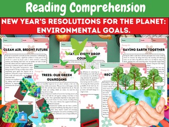 New Year’s resolutions for the planet: Environmental goals with Comprehension passage & Activities