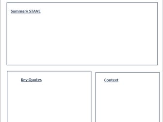 Grade 9 A Christmas Carol stave summaries template