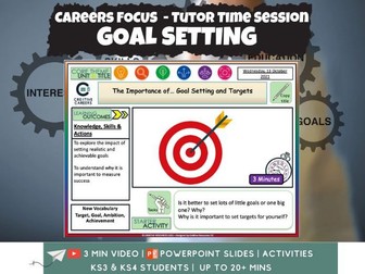 Goal Setting and Targets Careers Tutor Time session